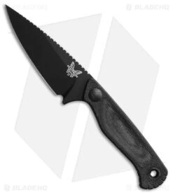 Benchmade Dacian Fixed Blade Knife Black Canvas Micarta (3.5" Cerakote) 203BK-02