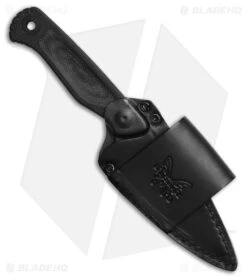 Benchmade Dacian Fixed Blade Knife Black Canvas Micarta (3.5" Cerakote) 203BK-02 -Knives Store 203BK 02 sheath large