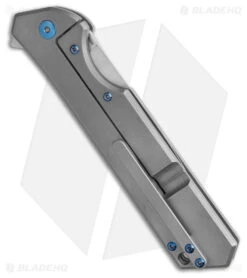 Olamic Rainmaker Dagger Knife Blasted Ti W/ Blue Holes (4.1" Satin M390) -Knives Store 41111148Olamic Rainmaker Dagger Knife Blasted Ti w Blue Holes Satin M390 BHQ 176715 kc side large