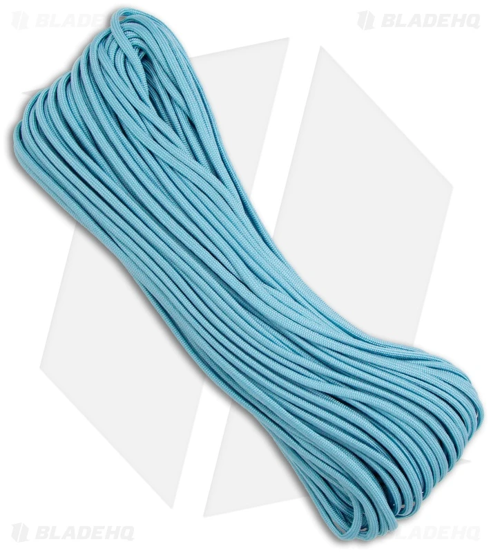 Carolina Blue 550 Paracord Nylon Braided 7-Strand Core (100') USA 1 Carolina Blue 550 Paracord Nylon Braided 7-Strand Core (100') USA