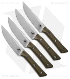 9.00" STEAK KNIFE SET STONEWASH STANDARD OD GREEN G-10