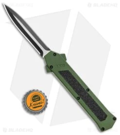 AKC F-16 D/A Dagger OTF Automatic Knife Green (3.3" Two Tone) -Knives Store AKC F 16 DA Dagger OTF Auto Green TT BHQ 115400 jr bottlecap large