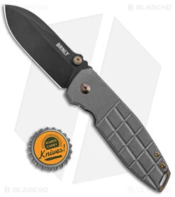 BRNLY SQD-2 Frame Lock Knife Grenade Milled Titanium (3" Black PVD) -Knives Store BRNLY SQD FL Grenade Milled Ti Black BHQ 178717 jr bottlecap large