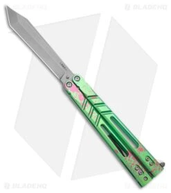 BRS Premium Alpha Beast Balisong Butterfly Knife Splatter/Magenta Ti (4.5" SW)