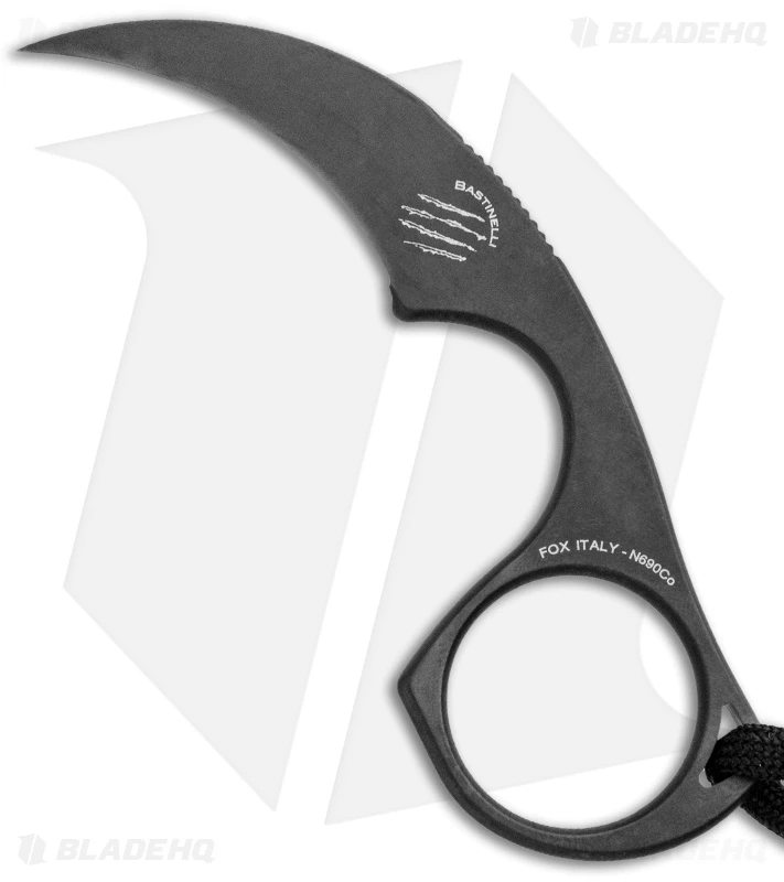 Bastinelli Diagnostic Karambit Fixed Blade Neck Knife Black (1.5" Black) 1 Bastinelli Diagnostic Karambit Fixed Blade Neck Knife Black (1.5" Black)