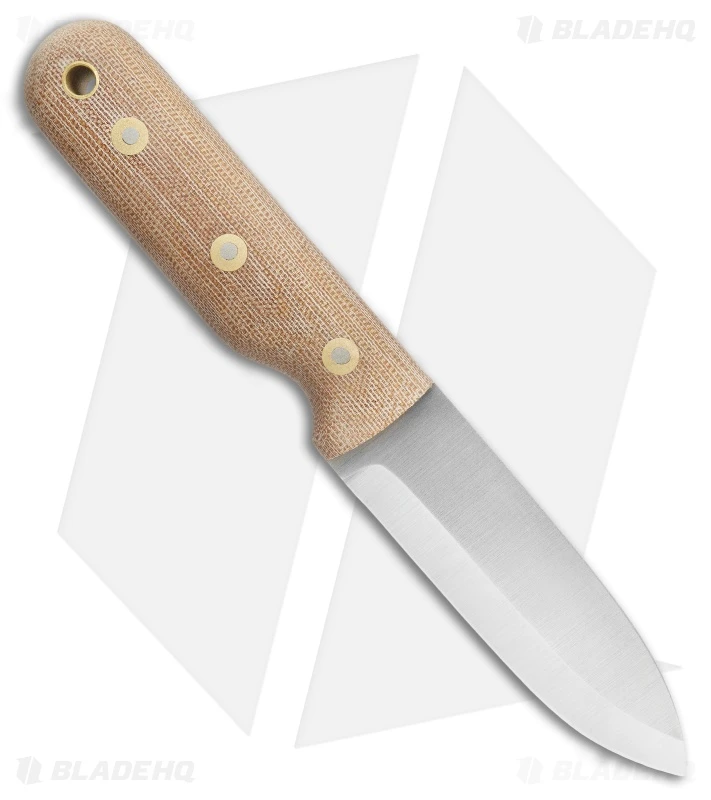 Battle Horse Knives Bushcrafter Fixed Blade Knife Natural Micarta (4" Satin) 2 Battle Horse Knives Bushcrafter Fixed Blade Knife Natural Micarta (4" Satin) - Image 2