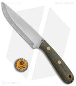 Battle Horse Knives Highlander Knife OD Green Micarta (5.5" Satin Scandi) BHK -Knives Store Battle Horse Knives Highlander Scandi Green Micarta Satin BHQ 87526 jr bottlecap large