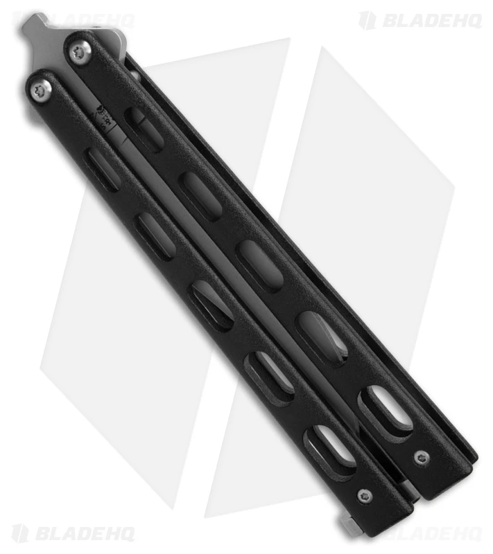 Bear & Son 114B Large Butterfly Knife Black (4" Satin) 3 Bear & Son 114B Large Butterfly Knife Black (4" Satin) - Image 3