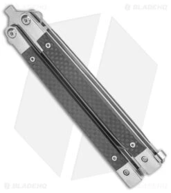 Bear & Son 30th Anniversary Butterfly Knife Carbon Fiber (5" Satin) CF17-S35 -Knives Store Bear and Son 30th Anniversary Butterfly CF 17 CF Satin BHQ 121781 jr side large