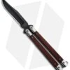 Bear Butterfly Knife W/ Cocobolo Wood Handles (4" Black) CB17
