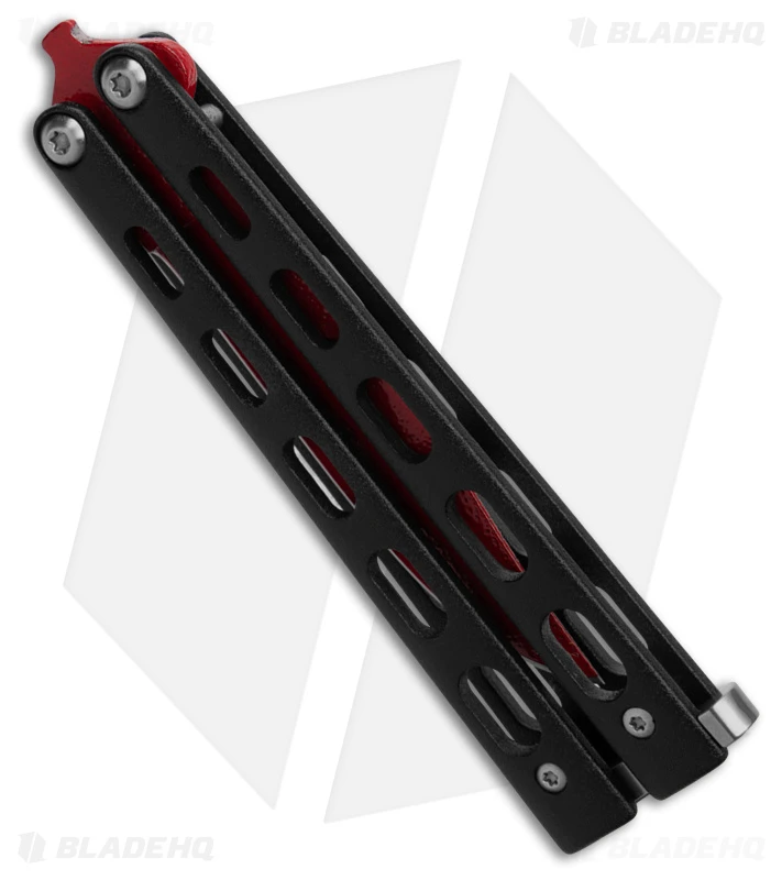Bear And Son Widow Series Butterfly Knife Black (3.2" Red) 2 Bear And Son Widow Series Butterfly Knife Black (3.2" Red) - Image 2