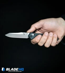 Benchmade 940 Osborne AXIS Lock Knife Green (3.4" Satin) -Knives Store Benchmade 940 2 Osborne AXIS Lock Knife Black G 10 Satin 940 2 BHQ 36208 in hand web large 1