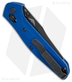 Benchmade 940 Osborne Zero Forks AXIS Lock Knife Blue G-10 (3.4" Black) -Knives Store Benchmade 940 Osborne AXIS Lock Knife Blue G10 Zero Forks Given 3.4in Black BHQ 217492 hd side large