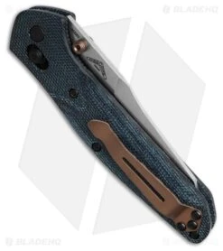 Benchmade Osborne 940-04 AXIS Lock Knife Denim Micarta (3.4" SW M390) -Knives Store Benchmade Osborne 940 04 AXIS Lock Knife Denim Micarta 3in SW M390 BHQ 207620 td side large