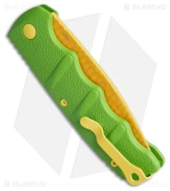 Boker KalashniCob Automatic Knife Husk Green (Plain Edge) -Knives Store Boker Kalashnicob Drop Point Automatic Knife Green Aluminum 3in Corn Print BHQ 201362 td side large