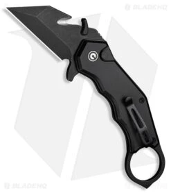 CIVIVI Amaroq Button Lock Knife Black Aluminum (2.1" Black Stonewash Nitro-V)