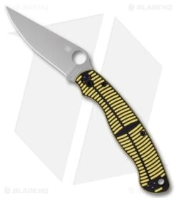 Spyderco Military 2 Salt Compression Lock Knife Yellow/Black G-10 (3.45" Satin)