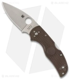 Spyderco Native 5 Lightweight Lockback Knife Brown FRN (3" Satin 15V) C41PBN15V5