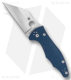 Spyderco Yojimbo 2 Compression Lock Knife Blue Peel-Ply G-10 (3.2" Satin SPY27)