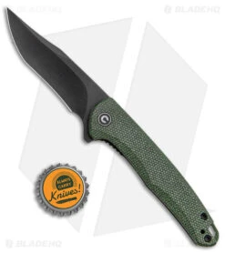 CIVIVI Mini Sandbar Liner Lock Knife Green Micarta (2.9" Black) C20011-3 -Knives Store CIVIVI Mini Sandbar LL Knife Green Micarta Black BHQ 142903 jr bottlecap large