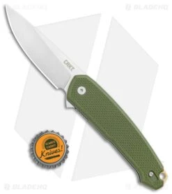 CRKT Vox Tueto Spring Assisted Flipper Knife OD Green G-10 (3.3" Satin) 5325 -Knives Store CRKT Tueto SA Filpper OD Green G 10 Satin 5325 BHQ 119344 jr bottlecap large