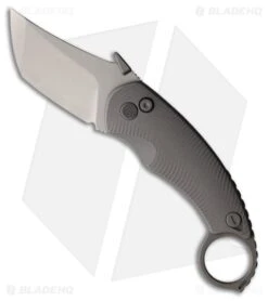 Cavol Kobra Button Lock Karambit Knife DLC Mirror Titanium (2.4" SW S90V)