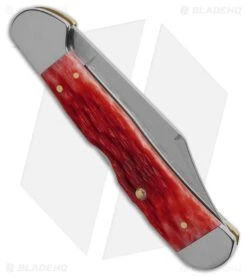 Case Pocket Knife Dark Red Bone Peach Seed Jig CopperLock (61549L CS) 31946 -Knives Store Case Pocket Knife Dark Red Bone Peach Seed Jig CopperLock BHQ 195996 td side large