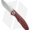 Chuck Gedraitis Reverse Sora Liner Lock Knife Red Micarta /Ti(3.25" Satin AEBL)