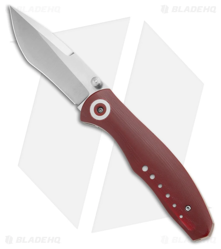 Chuck Gedraitis Reverse Sora Liner Lock Knife Red Micarta /Ti(3.25" Satin AEBL) 1 Chuck Gedraitis Reverse Sora Liner Lock Knife Red Micarta /Ti(3.25" Satin AEBL)