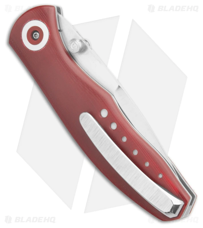 Chuck Gedraitis Reverse Sora Liner Lock Knife Red Micarta /Ti(3.25" Satin AEBL) 3 Chuck Gedraitis Reverse Sora Liner Lock Knife Red Micarta /Ti(3.25" Satin AEBL) - Image 3