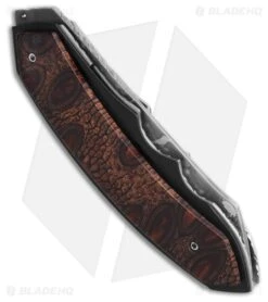 Corrie Schoeman Snout Liner Lock Knife Stabilized Banxia Handle (2.6" Damascus) -Knives Store Corrie Schoeman Snout Liner Lock Knife Stabilized Banxia Handle 2in Damascus BHQ 212218 td side large