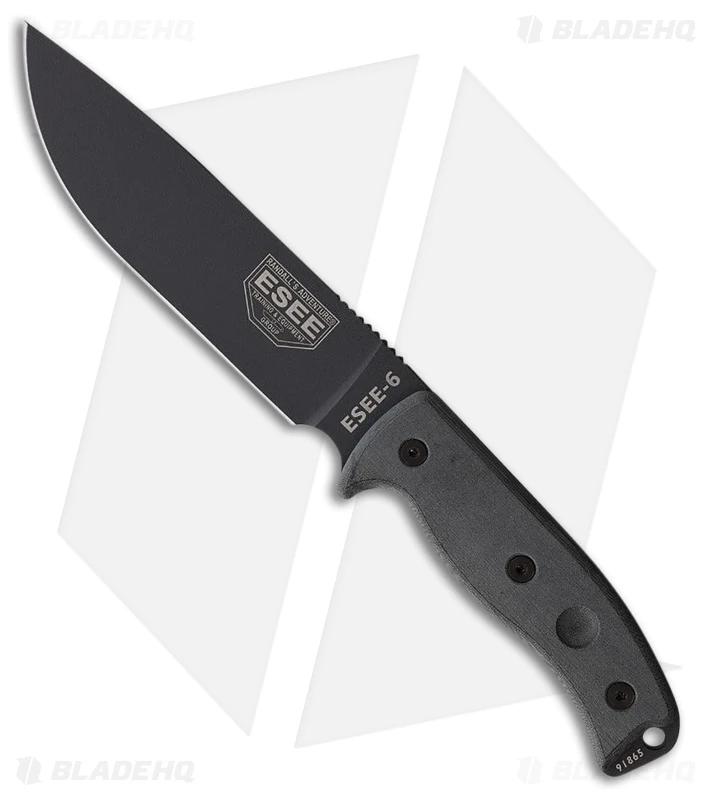 ESEE Knives ESEE-6 Fixed Blade Knife Gray Micarta (6.5" Gunsmoke Gray) 1 ESEE Knives ESEE-6 Fixed Blade Knife Gray Micarta (6.5" Gunsmoke Gray)