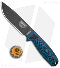 ESEE Knives ESEE 4 Fixed Blade Knife Blue/Black 3D G-10 (4.5" Black) -Knives Store ESEE Knives ESEE 4PB 008 Blue Black 3D G 10 Black BHQ 105769 jr bottlecap large