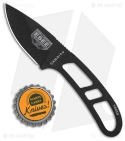 ESEE Candiru Fixed Blade Neck Knife (2" Black) -Knives Store Esee Candiru Neck Knife black BHQ 11661 er bottlecap 1 large