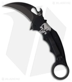 Fox Knives Single Skull Karambit Liner Lock Knife Aluminum Engraved (2.6" PVD)