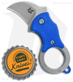 Fox Knives Mini-KA Linerlock Karambit Knife Blue (1" Bead Blast) FX-535 BL -Knives Store Fox Knives Mini KA LL Karambit Blue BB 01FX323 BHQ 88123 jr bottlecap large