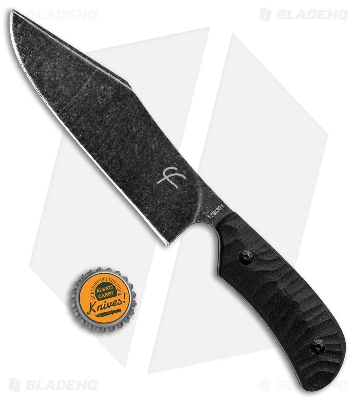 Fred Perrin Le Bowie Fixed Blade Knife Black G-10 (6.2" Black Stonewash) 4 Fred Perrin Le Bowie Fixed Blade Knife Black G-10 (6.2" Black Stonewash) - Image 4
