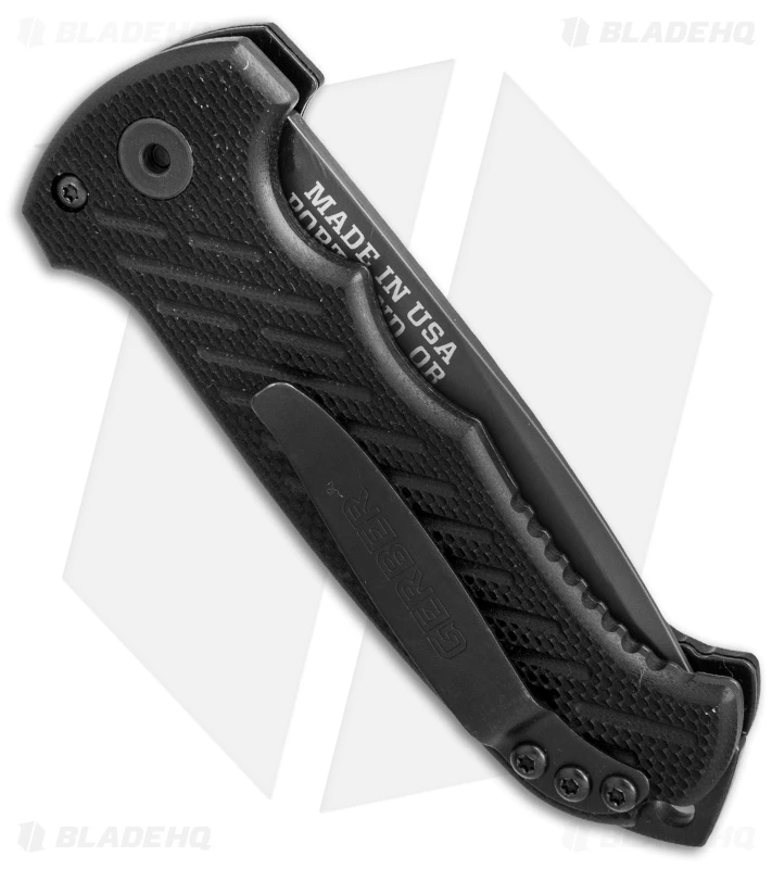 Gerber Auto 06 Tanto Automatic Knife Black G10 (3.6" S30V Black Serr) 3 Gerber Auto 06 Tanto Automatic Knife Black G10 (3.6" S30V Black Serr) - Image 3
