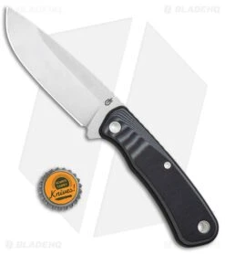 Gerber Downwind Drop Point Fixed Blade Knife Black (4.3" Satin) 30-001816 -Knives Store Gerber Downwind DP Fixed Black Satin BHQ 120848 jr bottlecap large