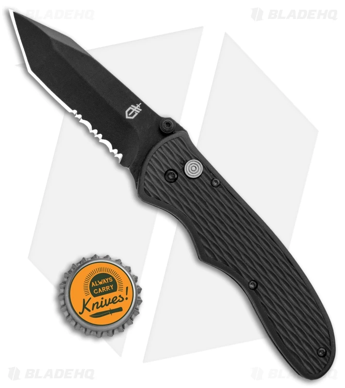 Gerber FAST Draw Tanto Knife Assisted Opening (3" Black Serr) 4 Gerber FAST Draw Tanto Knife Assisted Opening (3" Black Serr) - Image 4