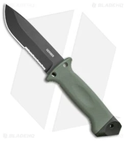Gerber LMF II Infantry Green Fixed Blade Combat Knife (4.84" Black Serr) 1626