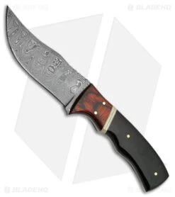 Tallen Lionheart Fixed Blade Knife Black Horn (4" Damascus) DM1054