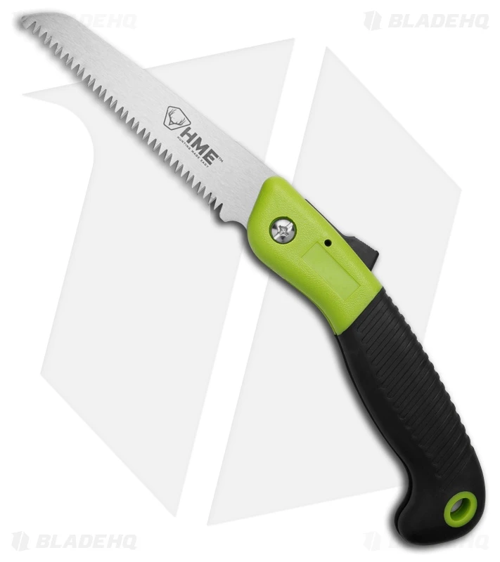 HME 5.5" Mini Folding Saw Black/Green Rubberized ABS (Carbon Steel) HME00107 1 HME 5.5" Mini Folding Saw Black/Green Rubberized ABS (Carbon Steel) HME00107