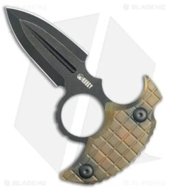 Kubey Knives Cavy Fixed Blade Push Dagger Knife Ultem (2.25" Black SW)