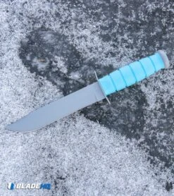 Ka-Bar Bowie USSF Space-Bar Fixed Blade Knife Blue Kraton (7" Gray) 1313SF Force -Knives Store Ka Bar Bowie USSF Space Bar Fixed Blade Knife Blue Kraton Gray 1313SF BHQ 119309 kp moon web large