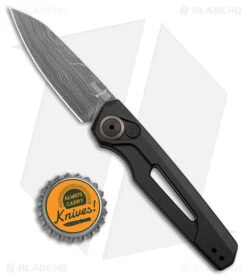 Kershaw Auto Launch 11 Black Aluminum Automatic Knife (2.75" Damascus) 7550DAM -Knives Store Kershaw Auto Launch 11 Black Aluminum Damascus BHQ 175624 jr bottlecap large