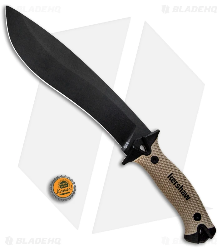 Kershaw Camp 10 Fixed Blade Knife Machete Tan (10" Black) 1077TAN 2 Kershaw Camp 10 Fixed Blade Knife Machete Tan (10" Black) 1077TAN - Image 2