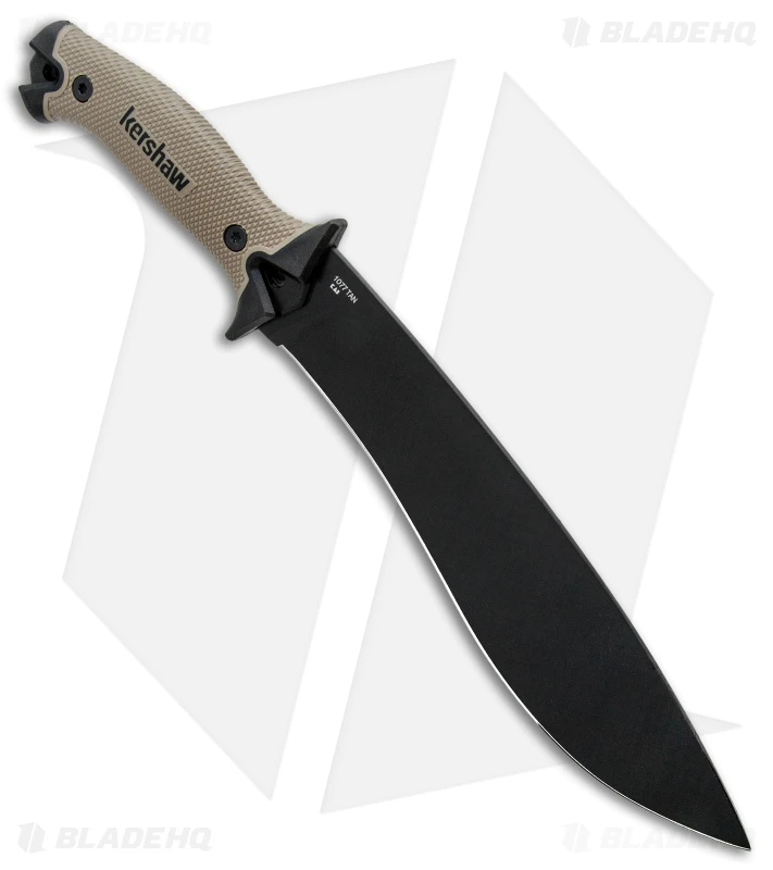 Kershaw Camp 10 Fixed Blade Knife Machete Tan (10" Black) 1077TAN 1 Kershaw Camp 10 Fixed Blade Knife Machete Tan (10" Black) 1077TAN