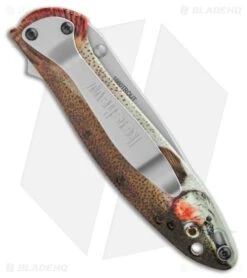 Kershaw Leek Assisted Opening Knife Rainbow Trout (3" Bead Blast) 1660TROUT -Knives Store Kershaw Leek Assisted Opening Knife Trout Bead Blast BHQ 209735 kr side large