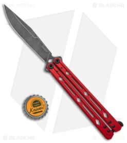 Kershaw Lucha Balisong Butterfly Knife Red (4.5" Blackwash) 5150RDBW -Knives Store Kershaw Lucha Balisong Butterfly Red Blackwash 5150RDBW BHQ 117070 jr bottlecap large